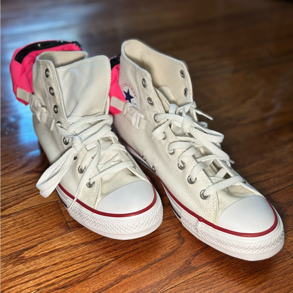 Converse Women's High-Top Sneakers - Cream and Pink